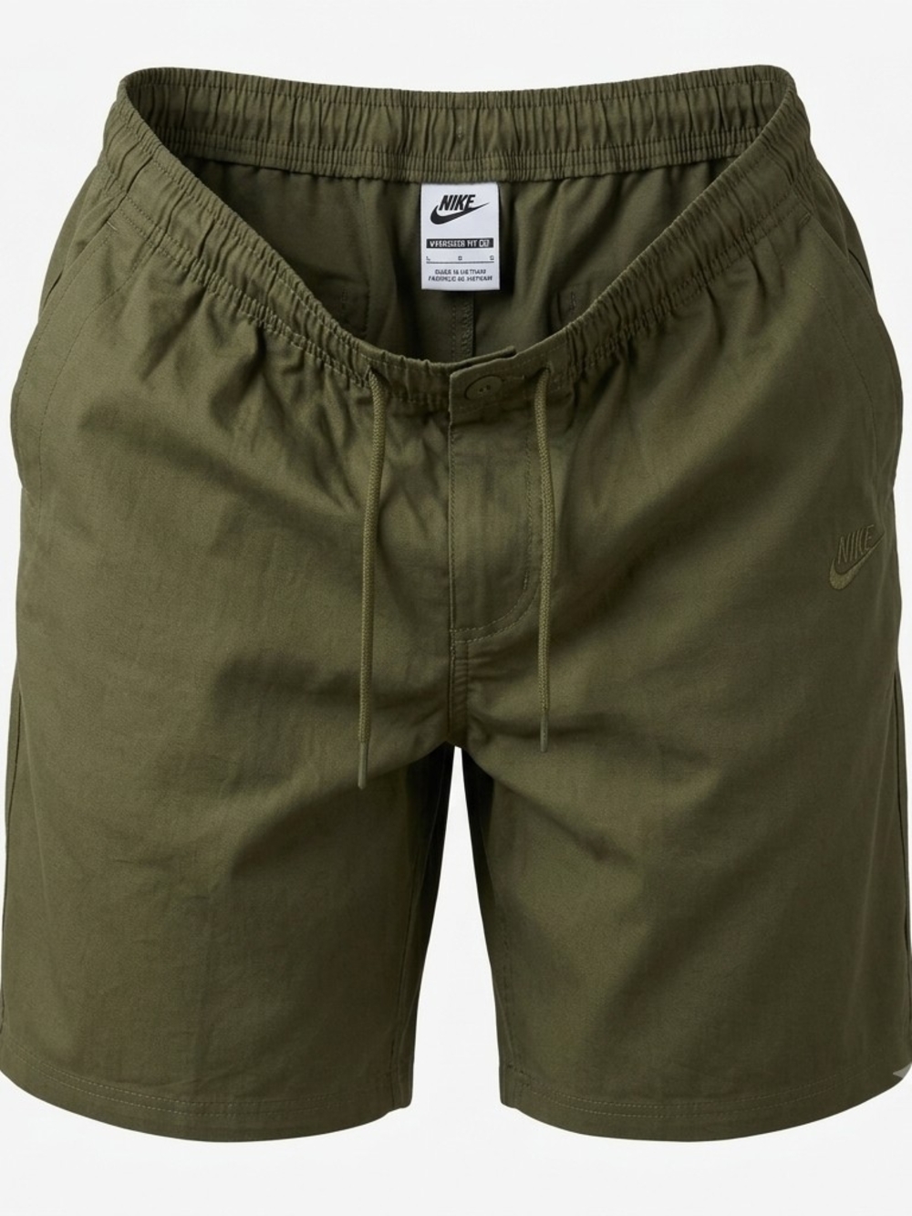 Nike Mens Large Olive Green Canvas Pull On Casual Shorts L